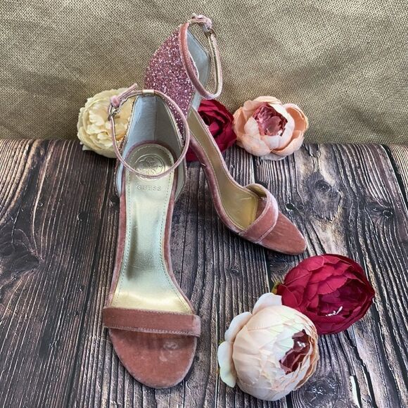 GUESS Pink BamBam Block-Heel Dress Sandals - Picture 7 of 9